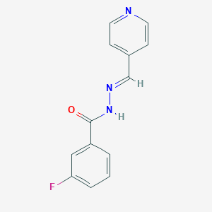 molecular formula C13H10FN3O B3841466 3-fluoro-N'-(4-pyridinylmethylene)benzohydrazide 