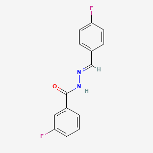 molecular formula C14H10F2N2O B3841469 3-fluoro-N'-(4-fluorobenzylidene)benzohydrazide 