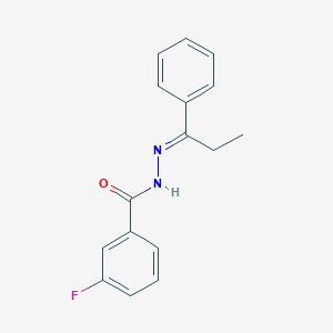 molecular formula C16H15FN2O B3841472 3-fluoro-N'-(1-phenylpropylidene)benzohydrazide 
