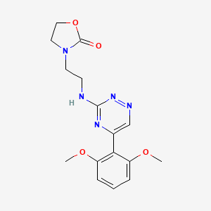 molecular formula C16H19N5O4 B3841474 3-(2-{[5-(2,6-dimethoxyphenyl)-1,2,4-triazin-3-yl]amino}ethyl)-1,3-oxazolidin-2-one 
