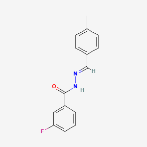 molecular formula C15H13FN2O B3841478 3-fluoro-N'-(4-methylbenzylidene)benzohydrazide 