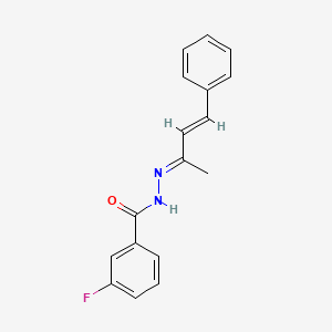 molecular formula C17H15FN2O B3841483 3-fluoro-N'-(1-methyl-3-phenyl-2-propen-1-ylidene)benzohydrazide 