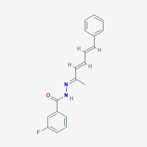 molecular formula C19H17FN2O B3841484 3-fluoro-N'-(1-methyl-5-phenyl-2,4-pentadien-1-ylidene)benzohydrazide 