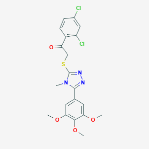 molecular formula C20H19Cl2N3O4S B384150 1-(2,4-dichlorophenyl)-2-{[4-methyl-5-(3,4,5-trimethoxyphenyl)-4H-1,2,4-triazol-3-yl]sulfanyl}ethanone 