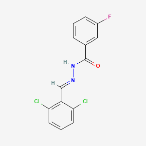 molecular formula C14H9Cl2FN2O B3841502 N'-(2,6-dichlorobenzylidene)-3-fluorobenzohydrazide 