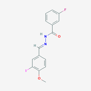 molecular formula C15H12FIN2O2 B3841503 3-fluoro-N'-(3-iodo-4-methoxybenzylidene)benzohydrazide 