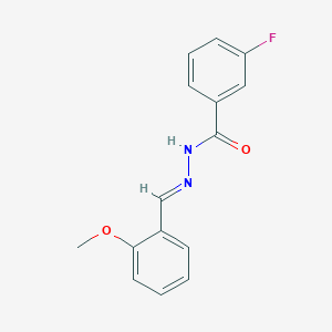 molecular formula C15H13FN2O2 B3841508 3-fluoro-N'-(2-methoxybenzylidene)benzohydrazide 