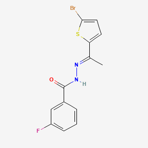 molecular formula C13H10BrFN2OS B3841524 N'-[1-(5-bromo-2-thienyl)ethylidene]-3-fluorobenzohydrazide 