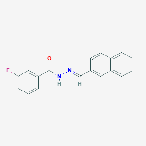 molecular formula C18H13FN2O B3841526 3-fluoro-N'-(2-naphthylmethylene)benzohydrazide 