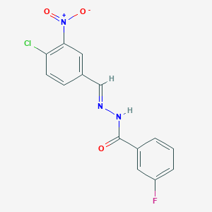 molecular formula C14H9ClFN3O3 B3841541 N'-(4-chloro-3-nitrobenzylidene)-3-fluorobenzohydrazide 
