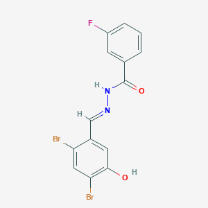 N'-(2,4-dibromo-5-hydroxybenzylidene)-3-fluorobenzohydrazide