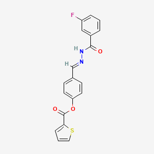 4-[2-(3-fluorobenzoyl)carbonohydrazonoyl]phenyl 2-thiophenecarboxylate