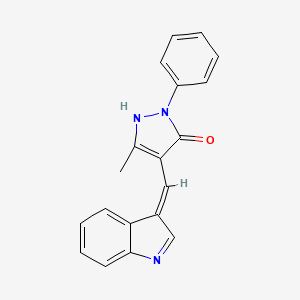 molecular formula C19H15N3O B3841577 4-(1H-indol-3-ylmethylene)-5-methyl-2-phenyl-2,4-dihydro-3H-pyrazol-3-one 