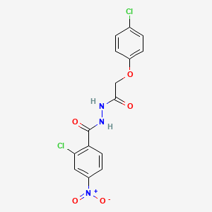 molecular formula C15H11Cl2N3O5 B3841592 2-chloro-N'-[(4-chlorophenoxy)acetyl]-4-nitrobenzohydrazide 