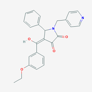 molecular formula C25H22N2O4 B384160 4-(3-ethoxybenzoyl)-3-hydroxy-5-phenyl-1-(4-pyridinylmethyl)-1,5-dihydro-2H-pyrrol-2-one 