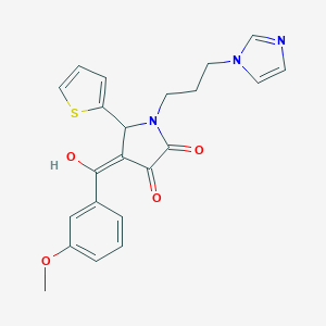 (4E)-4-[hydroxy-(3-methoxyphenyl)methylidene]-1-(3-imidazol-1-ylpropyl)-5-thiophen-2-ylpyrrolidine-2,3-dione