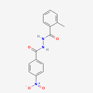 molecular formula C15H13N3O4 B3841612 2-methyl-N'-(4-nitrobenzoyl)benzohydrazide 