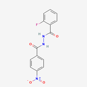 molecular formula C14H10FN3O4 B3841616 2-fluoro-N'-(4-nitrobenzoyl)benzohydrazide 