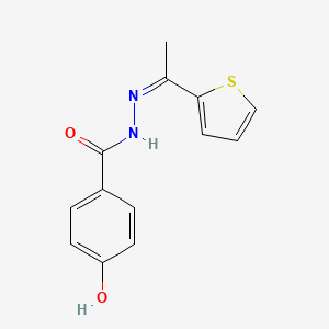 molecular formula C13H12N2O2S B3841624 4-hydroxy-N'-[1-(2-thienyl)ethylidene]benzohydrazide 