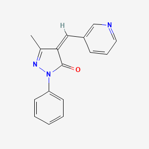 molecular formula C16H13N3O B3841637 5-methyl-2-phenyl-4-(3-pyridinylmethylene)-2,4-dihydro-3H-pyrazol-3-one 