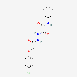 molecular formula C16H20ClN3O4 B3841658 2-{2-[(4-chlorophenoxy)acetyl]hydrazino}-N-cyclohexyl-2-oxoacetamide 