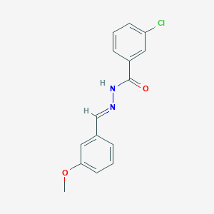 molecular formula C15H13ClN2O2 B3841667 3-chloro-N'-(3-methoxybenzylidene)benzohydrazide 