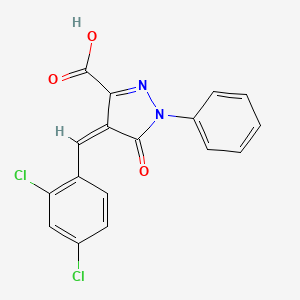 molecular formula C17H10Cl2N2O3 B3841681 4-(2,4-dichlorobenzylidene)-5-oxo-1-phenyl-4,5-dihydro-1H-pyrazole-3-carboxylic acid 