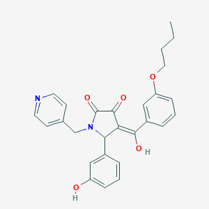 4-(3-butoxybenzoyl)-3-hydroxy-5-(3-hydroxyphenyl)-1-(4-pyridinylmethyl)-1,5-dihydro-2H-pyrrol-2-one