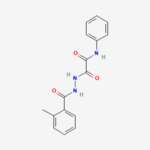 molecular formula C16H15N3O3 B3841772 2-[2-(2-methylbenzoyl)hydrazino]-2-oxo-N-phenylacetamide 