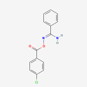 molecular formula C14H11ClN2O2 B3841799 N'-[(4-chlorobenzoyl)oxy]benzenecarboximidamide 