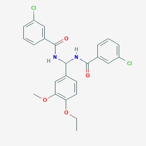 3-chloro-N-[[(3-chlorobenzoyl)amino](4-ethoxy-3-methoxyphenyl)methyl]benzamide