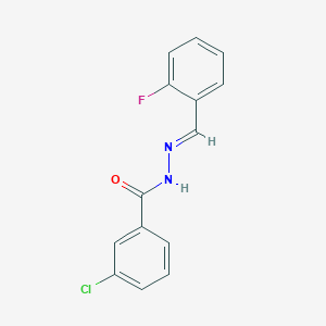 molecular formula C14H10ClFN2O B3841866 3-chloro-N'-(2-fluorobenzylidene)benzohydrazide 