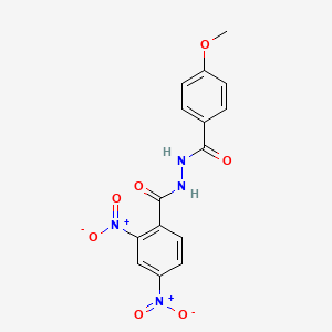 molecular formula C15H12N4O7 B3841901 N'-(4-methoxybenzoyl)-2,4-dinitrobenzohydrazide 