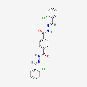 molecular formula C22H16Cl2N4O2 B3841904 N'~1~,N'~4~-bis(2-chlorobenzylidene)terephthalohydrazide 