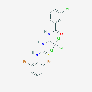 3-chloro-N-(2,2,2-trichloro-1-{[(2,6-dibromo-4-methylanilino)carbothioyl]amino}ethyl)benzamide