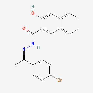 molecular formula C19H15BrN2O2 B3841920 N'-[1-(4-bromophenyl)ethylidene]-3-hydroxy-2-naphthohydrazide 