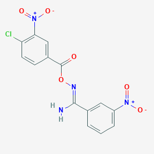 molecular formula C14H9ClN4O6 B3841925 N'-[(4-chloro-3-nitrobenzoyl)oxy]-3-nitrobenzenecarboximidamide 