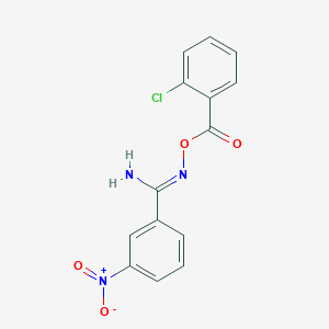 molecular formula C14H10ClN3O4 B3841949 N'-[(2-chlorobenzoyl)oxy]-3-nitrobenzenecarboximidamide 