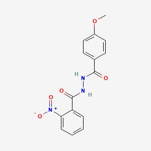molecular formula C15H13N3O5 B3841977 N'-(4-methoxybenzoyl)-2-nitrobenzohydrazide 