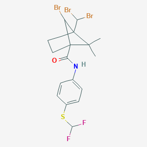 6-bromo-4-(dibromomethyl)-N-{4-[(difluoromethyl)sulfanyl]phenyl}-5,5-dimethylbicyclo[2.1.1]hexane-1-carboxamide