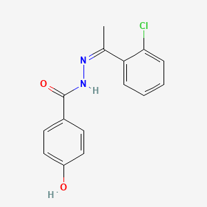 molecular formula C15H13ClN2O2 B3841997 N'-[1-(2-chlorophenyl)ethylidene]-4-hydroxybenzohydrazide 