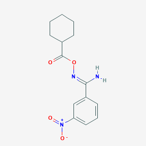 molecular formula C14H17N3O4 B3842009 N'-[(cyclohexylcarbonyl)oxy]-3-nitrobenzenecarboximidamide 