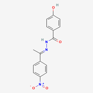 molecular formula C15H13N3O4 B3842060 4-hydroxy-N'-[1-(4-nitrophenyl)ethylidene]benzohydrazide 