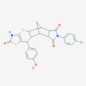 7-(4-chlorophenyl)-10-(4-hydroxyphenyl)-3,4a,5,5a,8a,9,9a,10-octahydro-5,9-methano[1,3]thiazolo[5',4':5,6]thiopyrano[2,3-f]isoindole-2,6,8(7H)-trione