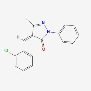 molecular formula C17H13ClN2O B3842097 4-(2-chlorobenzylidene)-5-methyl-2-phenyl-2,4-dihydro-3H-pyrazol-3-one 