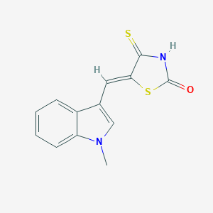 molecular formula C13H10N2OS2 B384210 5-[(1-methyl-1H-indol-3-yl)methylene]-4-thioxo-1,3-thiazolidin-2-one 