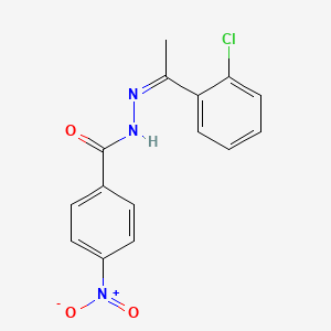 molecular formula C15H12ClN3O3 B3842110 N'-[1-(2-chlorophenyl)ethylidene]-4-nitrobenzohydrazide 
