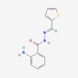 molecular formula C12H11N3OS B3842138 2-amino-N'-(2-thienylmethylene)benzohydrazide 