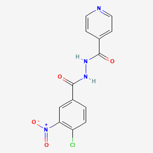 molecular formula C13H9ClN4O4 B3842150 N'-(4-chloro-3-nitrobenzoyl)isonicotinohydrazide 