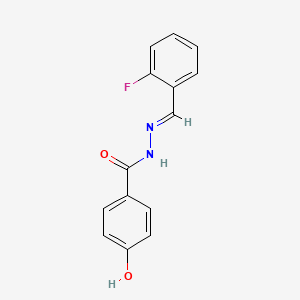 molecular formula C14H11FN2O2 B3842172 N'-(2-fluorobenzylidene)-4-hydroxybenzohydrazide 